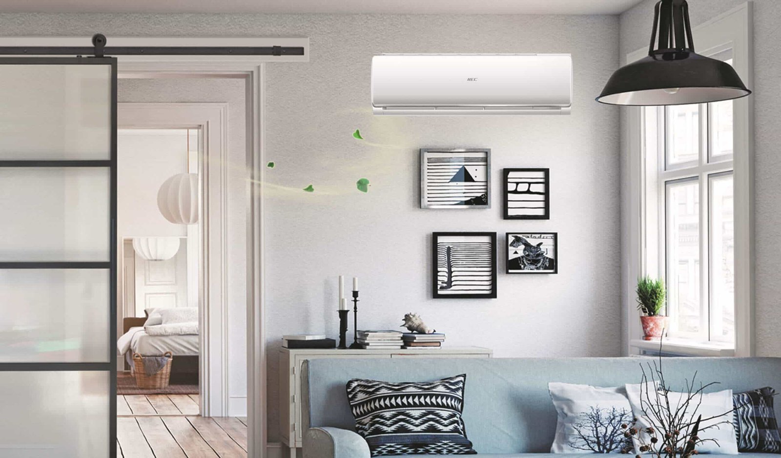 Настінний кондиціонер, спліт система HEC INVERTER HSU-09TC/R32(DB)-IN / HSU-09TK1/R32(DB)-OUT